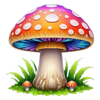 psychodelic mushroom single simple colorful no grass sticker