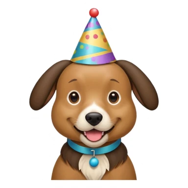 black and brown dog at a birthday party sticker