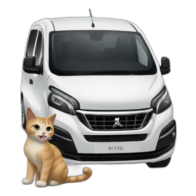Cat in a Peugeot traveller sticker