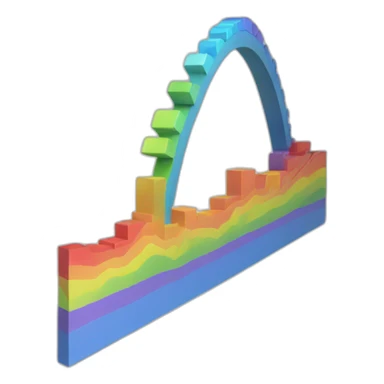 3d rainbow graph sticker