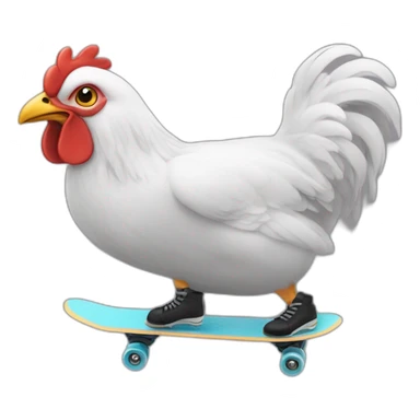 Poules qui fait du skate sticker
