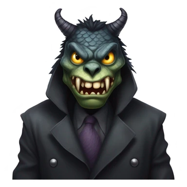 monster wearing a trench coat sticker
