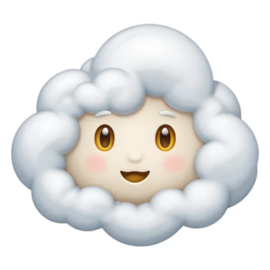 Cute cloud no face sticker