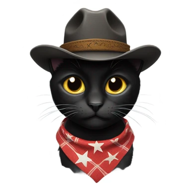 black cowboy cat sticker
