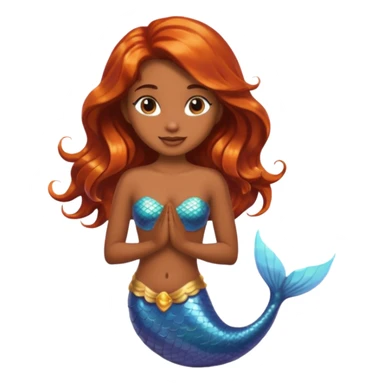brown mermaid half body sticker