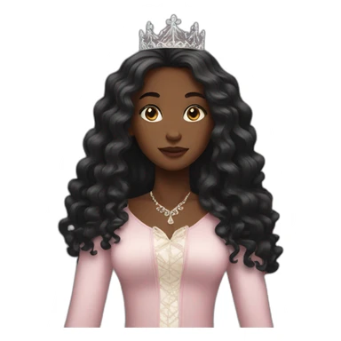 Black women with long hair princess sticker