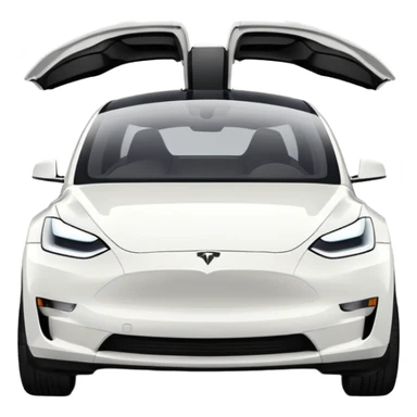 White model Y tesla car  sticker
