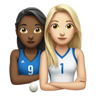  2 girls watching soccer in blu and white clothes sticker