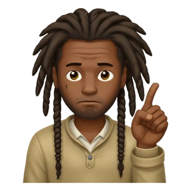 Thumbs down black skinned guys with dreads with his thumbs pointing down sticker