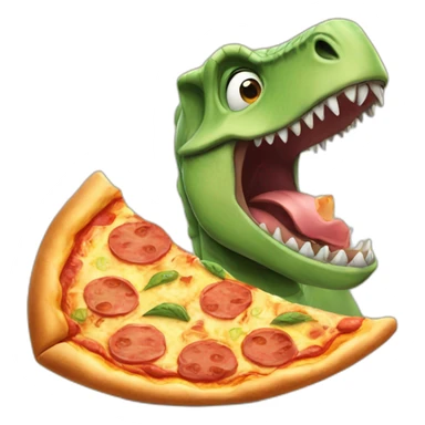 dino eating pizza sticker