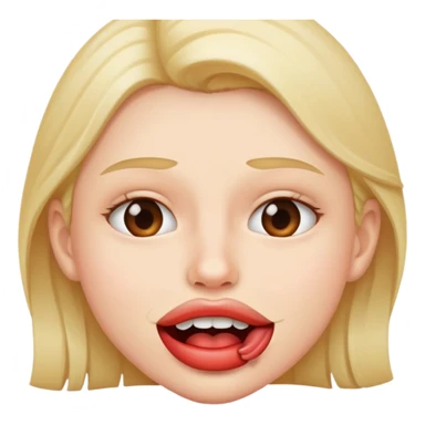 full face biting lip sticker