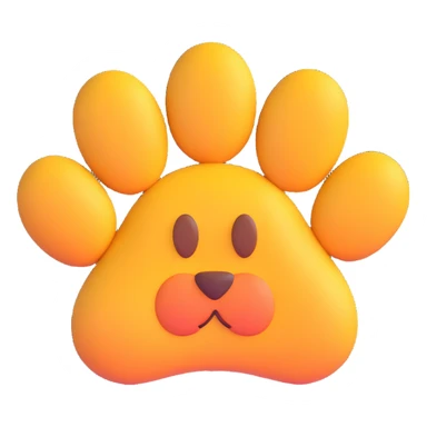 paw emoji, soft and rounded sticker