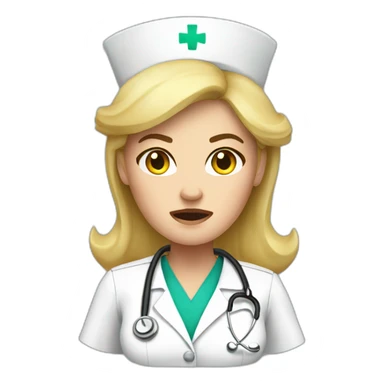 angry blonde woman nurse sticker