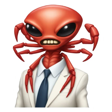 alien red human man crab president sticker