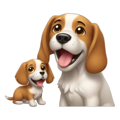 Barking dog with baby sticker