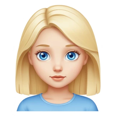 cute blonde girl character with blue eyes sticker
