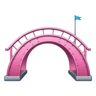 side view of a metal pink bridge sticker