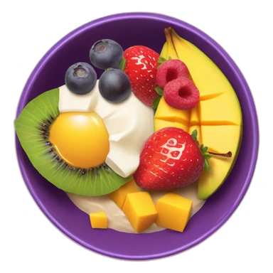 Acai Bowl with mango and strawberry on top  sticker