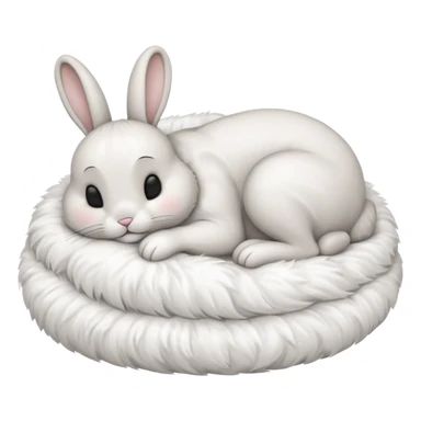 cartoon rabbit sleeping soundly in a big bed by itself with its eyes closed sticker