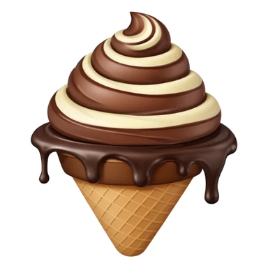 melted white and dark chocolate ice cream sticker