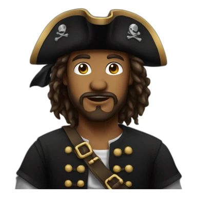 pirate wearing black tshirt sticker