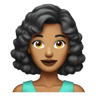 Tanned woman with black hair dressed in 1980s hair, makeup, and neon attire  sticker