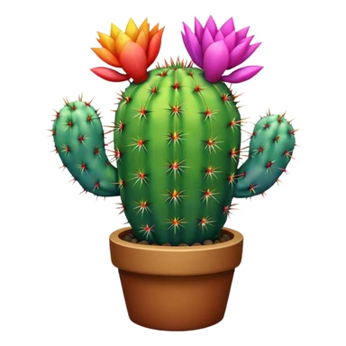 Rainbow cactus sticker