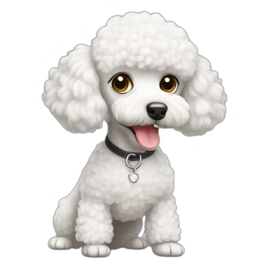 white mini poodle sticker