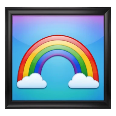 Rainbow in a photo frame sticker
