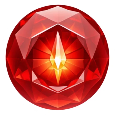 Red crystal with a red glow coming from its center. In the center of the crystal a $ sticker