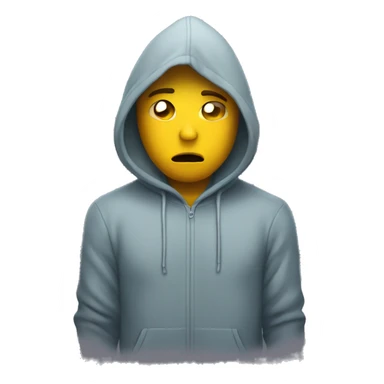Sad person with hoodie sticker