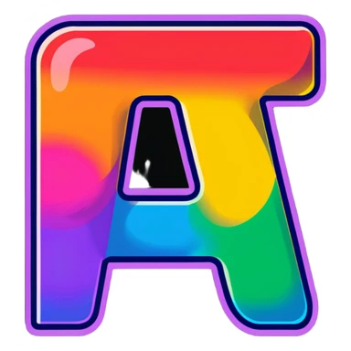 Colorful Gradient Alphabetical Letter “A” sticker