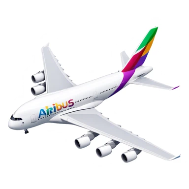 Airbus A380 - Airbus (Model Year: 2021) (Iconic colour: White with colorful tail) sticker