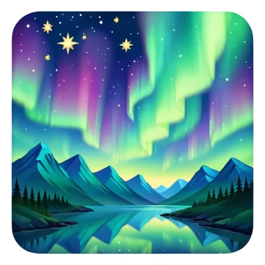 northern lights and stars sticker