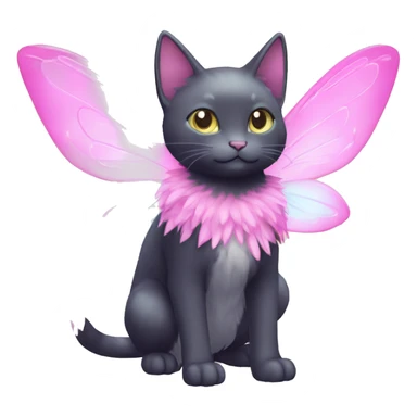 Shiny Pink Grass-type-Fairy-type-Fakémon-Cat full body sticker