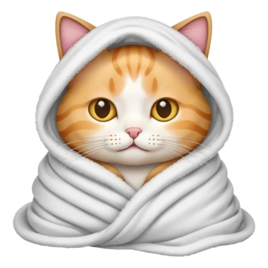 Cat wrapped on a blanket sticker