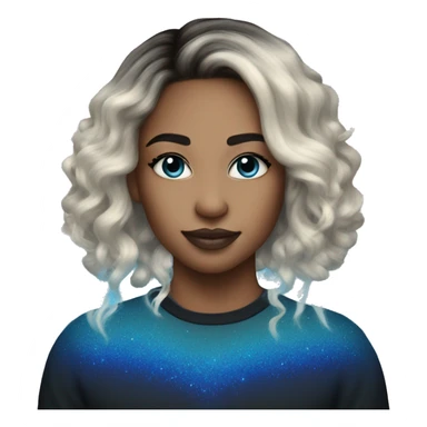 Electric blue sparkly heart ombré  sticker