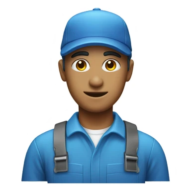 cleaner with blue hat sticker