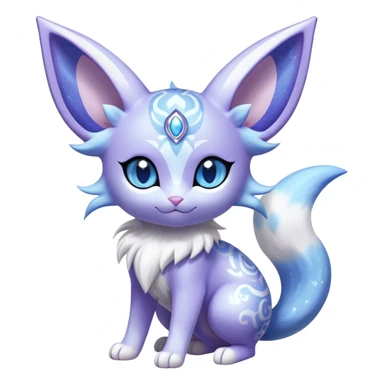 Shiny Exotic Cute Adorable Majestic Ethereal Sparkly Espeon-Meowstic-Hybrid-Creature with pattern-markings sticker