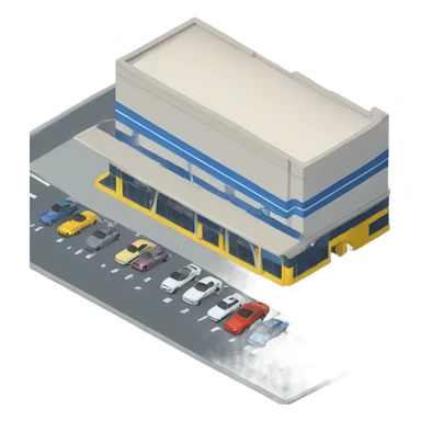 carpark isometric sticker