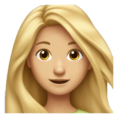 a girl with long blonde hair in the wind with long and brown eyes happy sticker