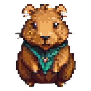 simple and cute capybara in pixel art style sticker
