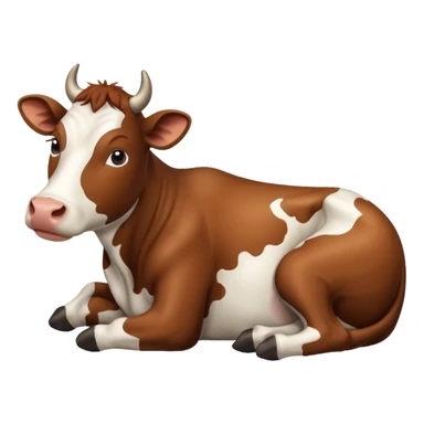 Lying cow sticker