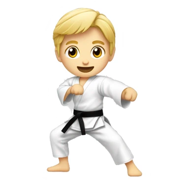 Karatekit jongen met blond haar sticker