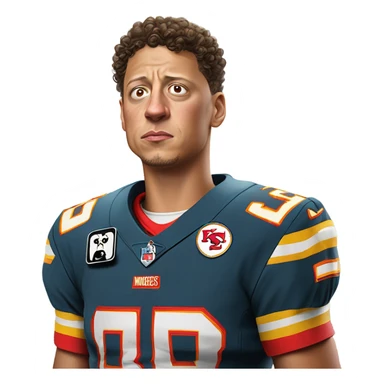 Patrick Mahomes crying to a ref sticker
