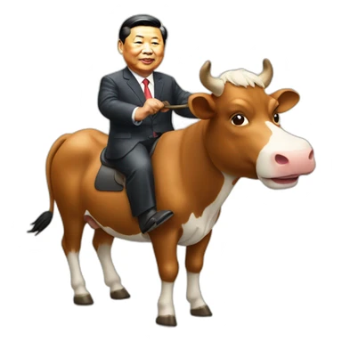 xi jinping riding a cow sticker