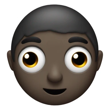 Black head with small horns, split tongue sticking out slightly, wide open eyes  sticker