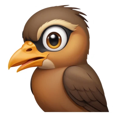 A crying common myna bird cute emoji sticker
