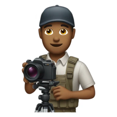 White cameraman sticker