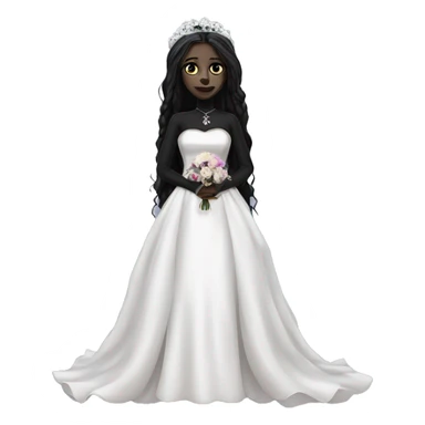 Goth girl in wedding dress sticker